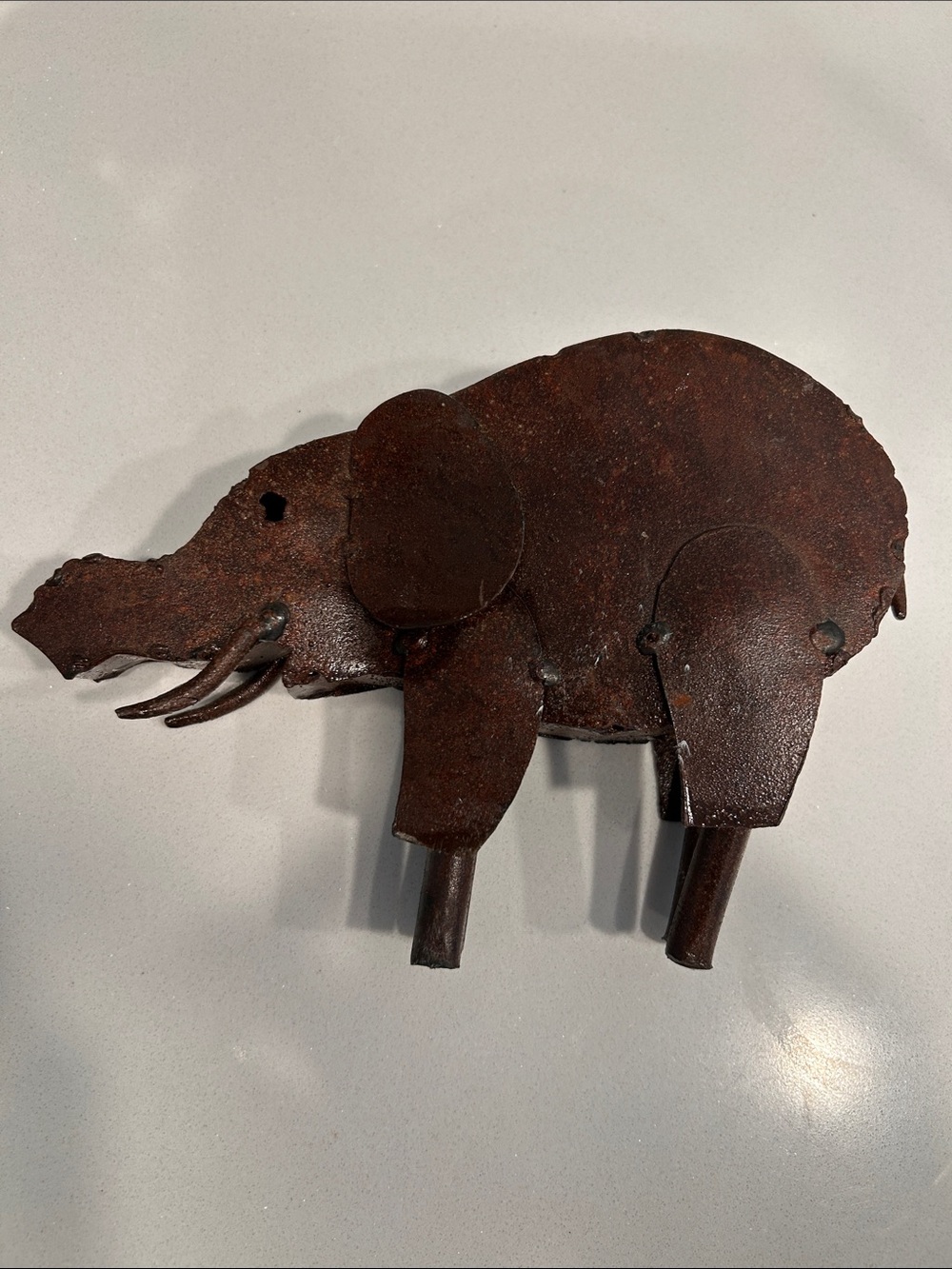 Rustic Brown Metal Elephant Decor - Unbranded